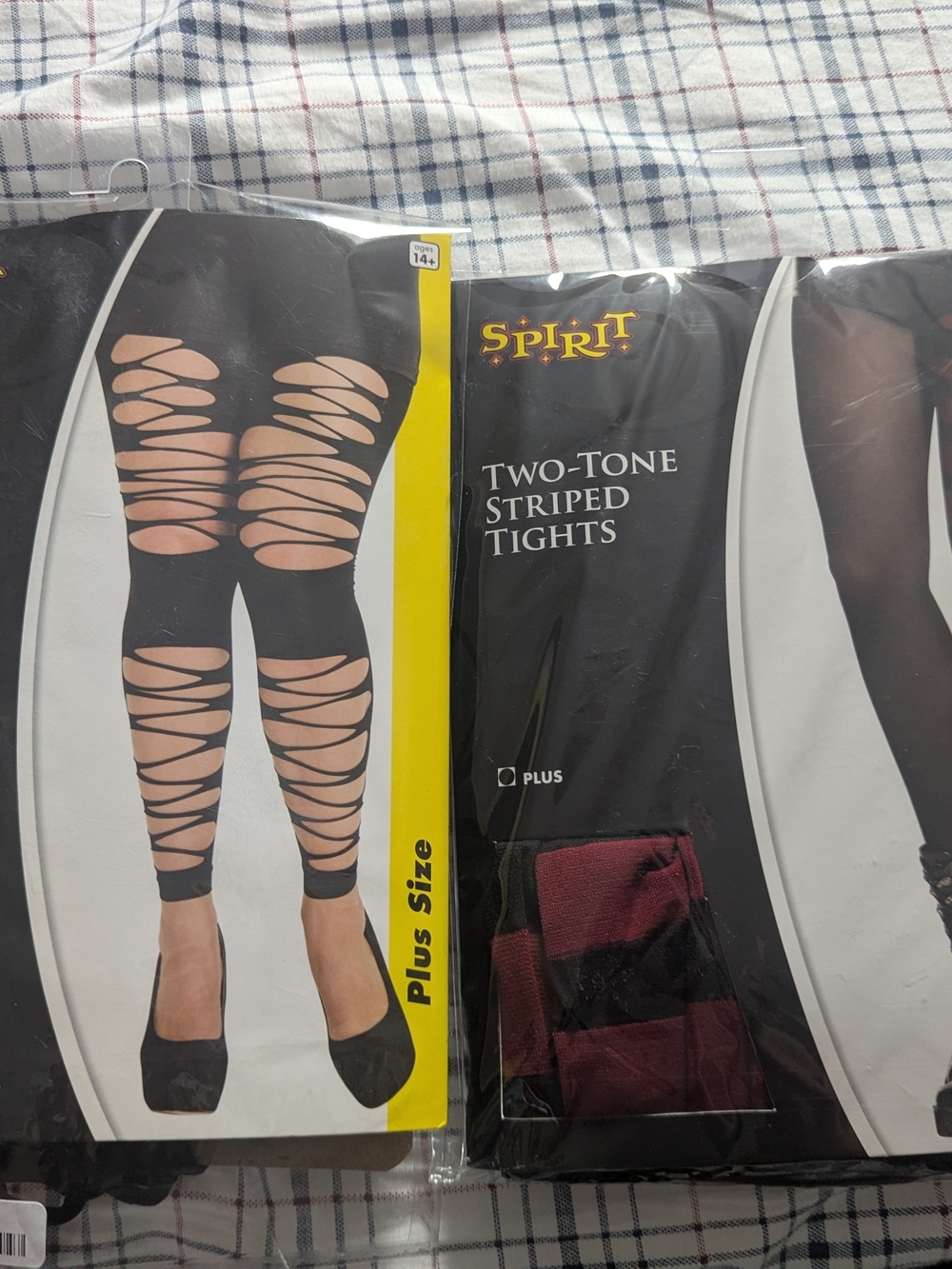 Spirit Two-Tone Striped Tights & Cutout Tights - Plus Size